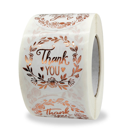 Gold Foil White Paper Sticker