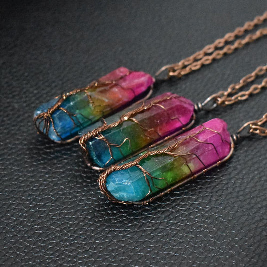 Crystal Pillar Tree Necklace